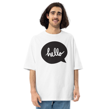 White / S Hello Unisex Oversized T-Shirt by Design Express