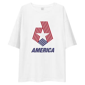 America Star Stripe Unisex Oversized White T-Shirt by Design Express