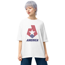 America Star Stripe Unisex Oversized White T-Shirt by Design Express