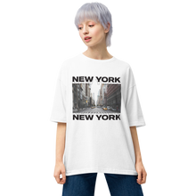 White / S New York Front Unisex Oversized Light T-Shirt by Design Express