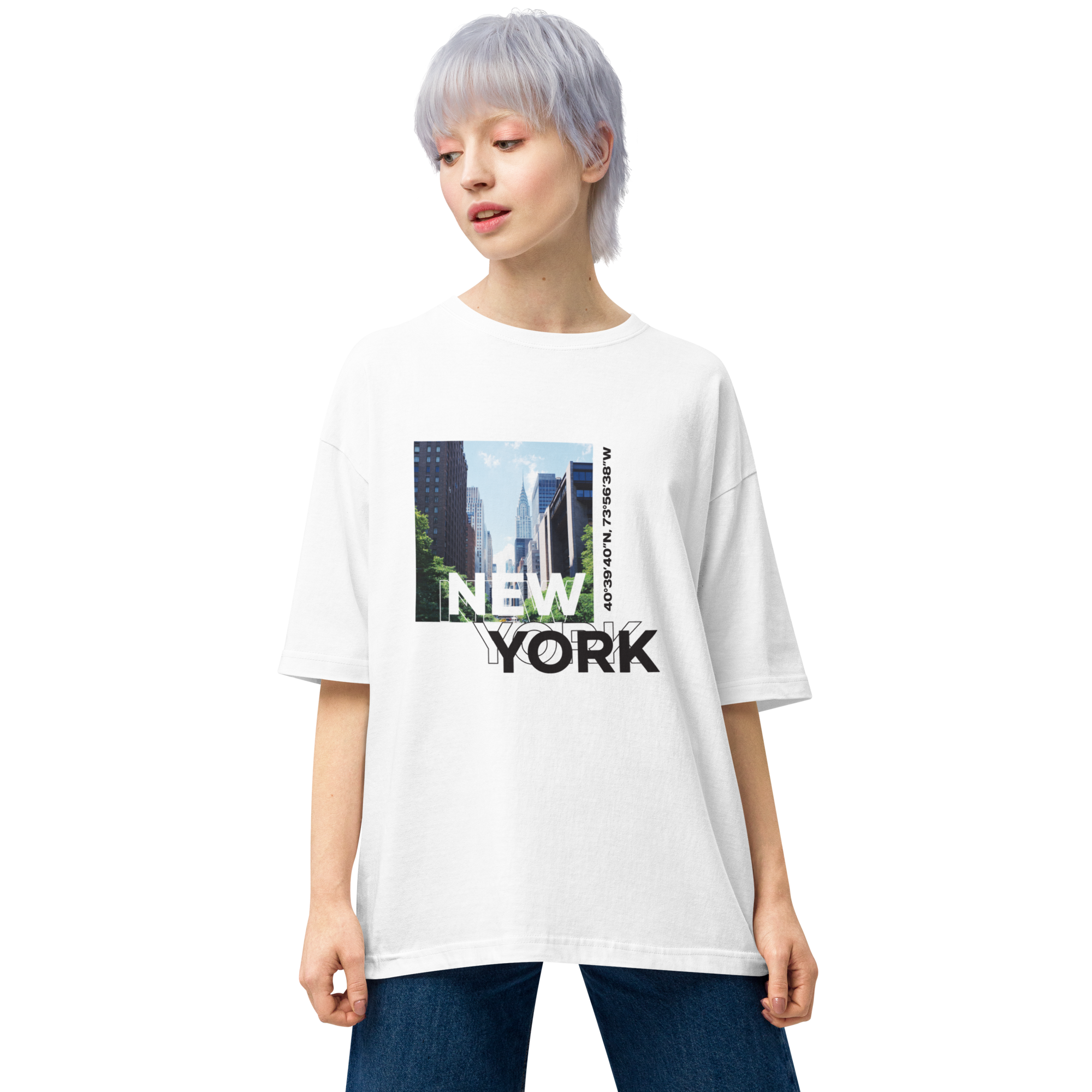 New York Print Oversized T-Shirt