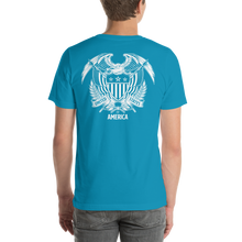 United States Of America Eagle Illustration Reverse Backside Short-Sleeve Unisex T-Shirt by Design Express