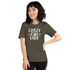 Army / S Crazy Cat Lady (Cat lover) Funny Light T-Shirt by Design Express