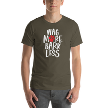 Army / S Wag More Bark Less (Dog lover) Funny Unisex T-Shirt by Design Express