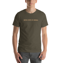 Army / S United States Of America Eagle Illustration Gold Reverse Backside Short-Sleeve Unisex T-Shirt by Design Express