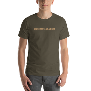 Army / S United States Of America Eagle Illustration Gold Reverse Backside Short-Sleeve Unisex T-Shirt by Design Express