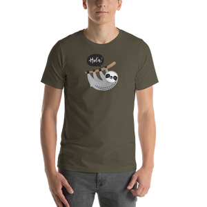 Army / S Hola Sloths Short-Sleeve Unisex T-Shirt by Design Express