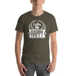 Army / S Color Me Happy Short-Sleeve Unisex T-Shirt by Design Express