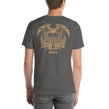 United States Of America Eagle Illustration Gold Reverse Backside Short-Sleeve Unisex T-Shirt by Design Express