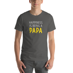 Asphalt / S Happiness is being a Papa Funny T-Shirt by Design Express