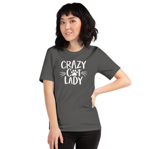 Asphalt / S Crazy Cat Lady (Cat lover) Funny Light T-Shirt by Design Express