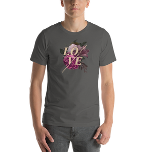 Asphalt / S Love Flower Short-Sleeve Unisex T-Shirt by Design Express