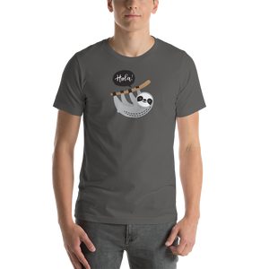 Asphalt / S Hola Sloths Short-Sleeve Unisex T-Shirt by Design Express