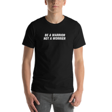 Black / XS Be A Warrior Not A Worrier Funny T-Shirt by Design Express