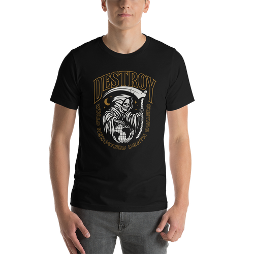 XS Destroy World tShort-Sleeve Unisex T-Shirt by Design Express