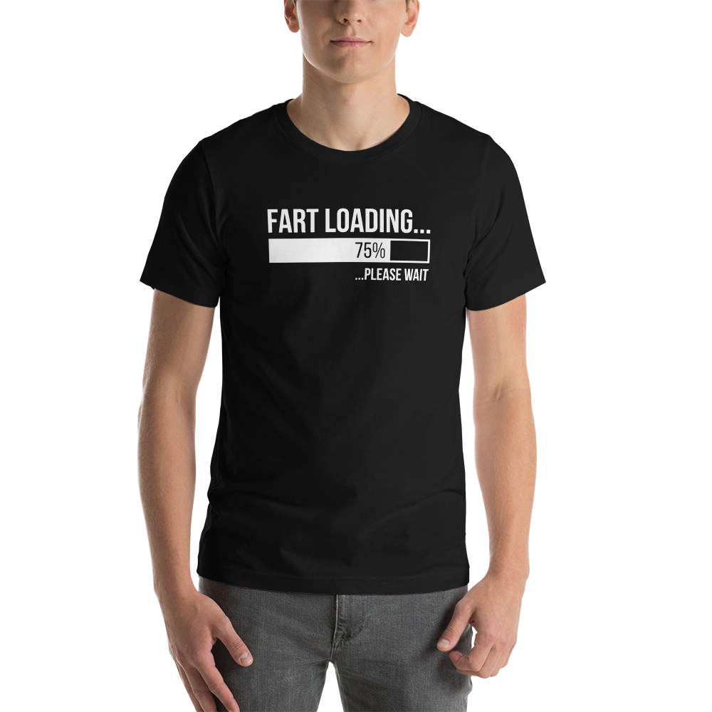 Black / XS Fart Loading (Funny) Dark Unisex T-Shirt by Design Express