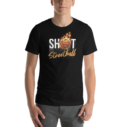 Black / XS Shoot Streetball Front Short-Sleeve Unisex T-Shirt by Design Express