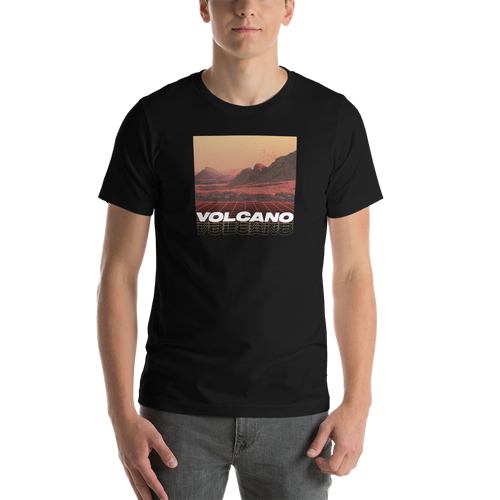 Black / XS Volcano Front Short-Sleeve Unisex T-Shirt by Design Express