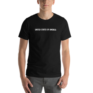Black / XS United States Of America Eagle Illustration Reverse Backside Short-Sleeve Unisex T-Shirt by Design Express