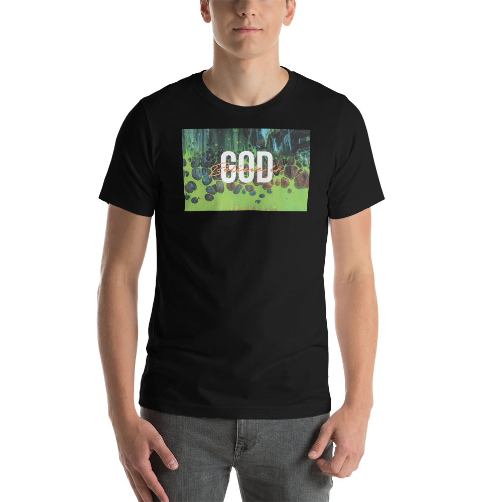 Black / XS Believe in God Short-Sleeve Unisex T-Shirt by Design Express