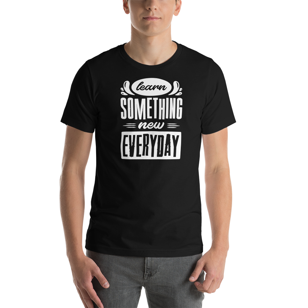 Black / XS Learn Something New Everyday Short-Sleeve Unisex T-Shirt by Design Express