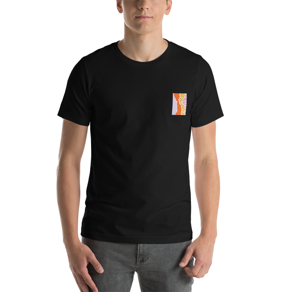 Black / XS Surround Yourself with Happiness Back Side Unisex T-Shirt by Design Express