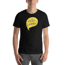 Black / XS Hello Summer Yellow Unisex T-Shirt by Design Express