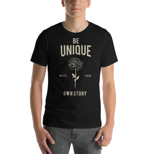 Black / XS Be Unique, Write Your Own Story Unisex T-Shirt by Design Express