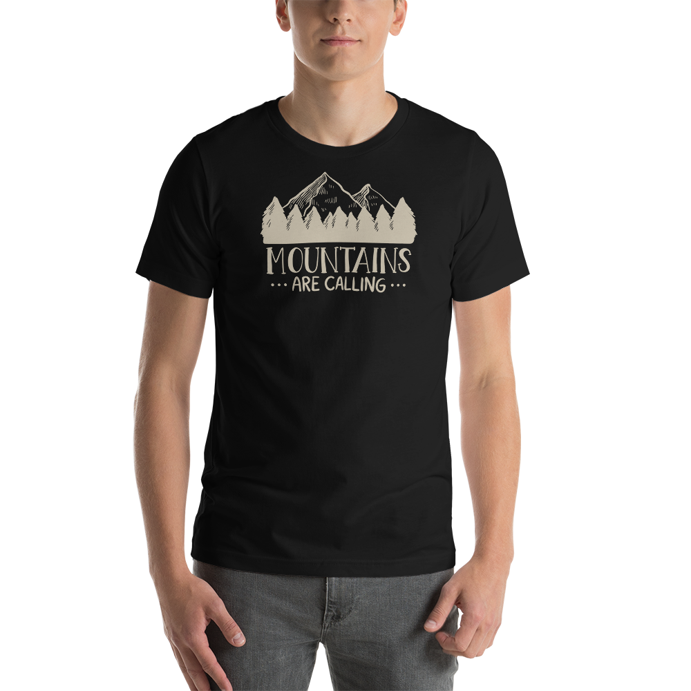 Black / XS Mountains Are Calling Unisex T-Shirt by Design Express