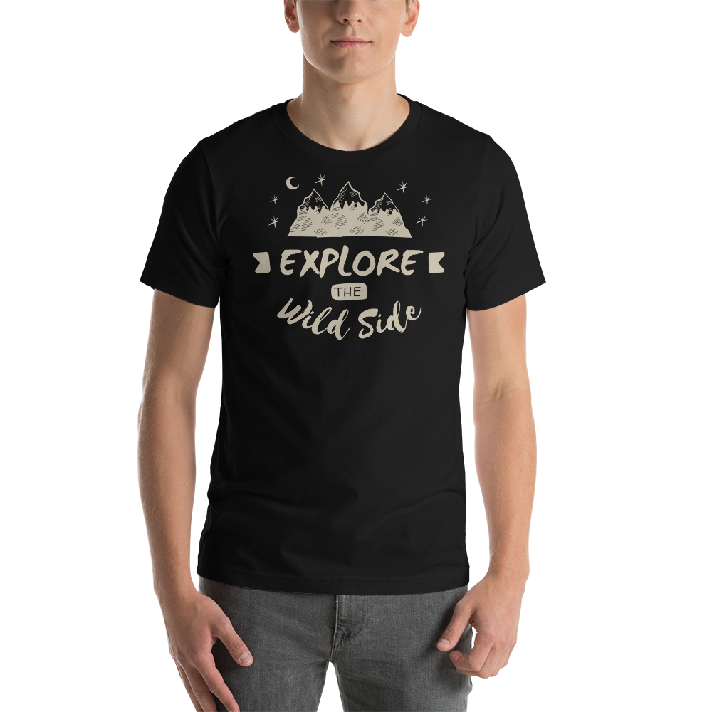 Black / XS Explore the Wild Side Unisex T-Shirt by Design Express