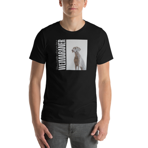 Black / XS Weimaraner Unisex T-shirt Front by Design Express