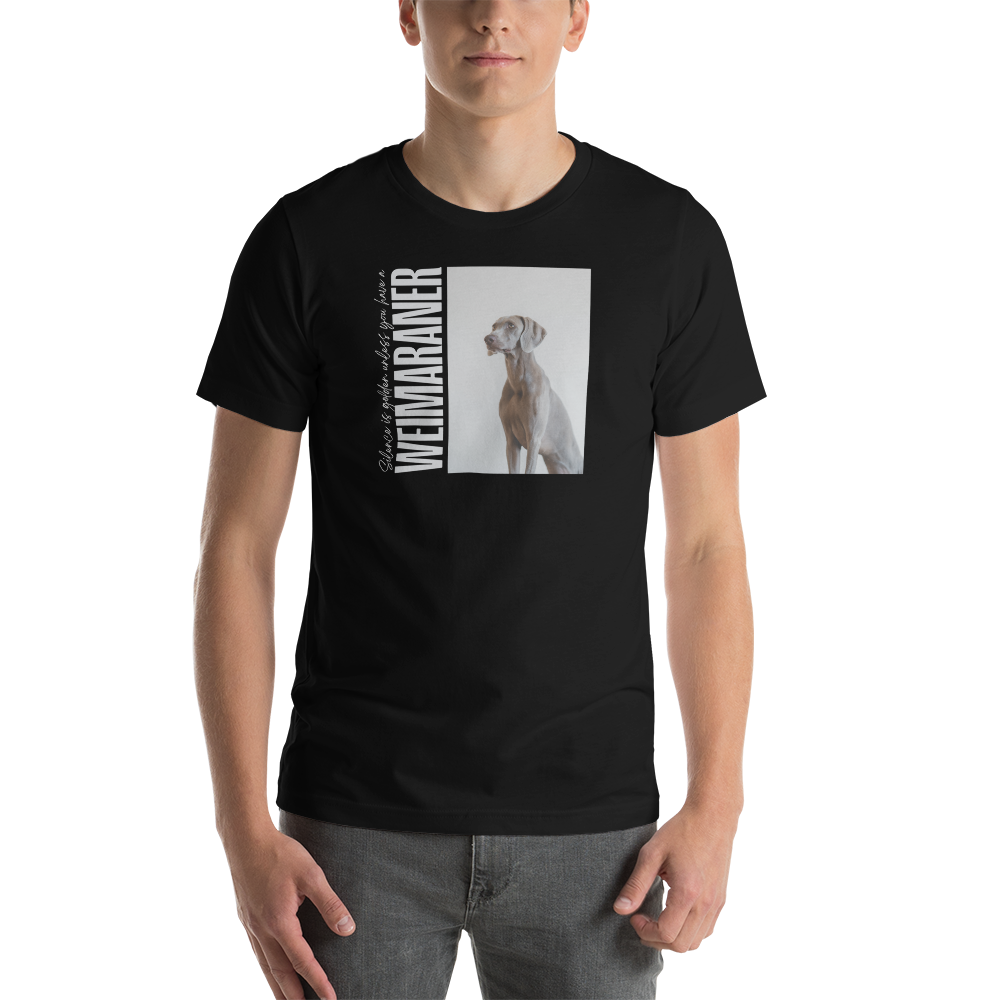 Black / XS Weimaraner Unisex T-shirt Front by Design Express