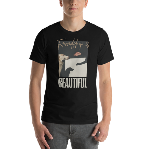 Black / XS Friendship is Beautiful Unisex T-shirt Front by Design Express