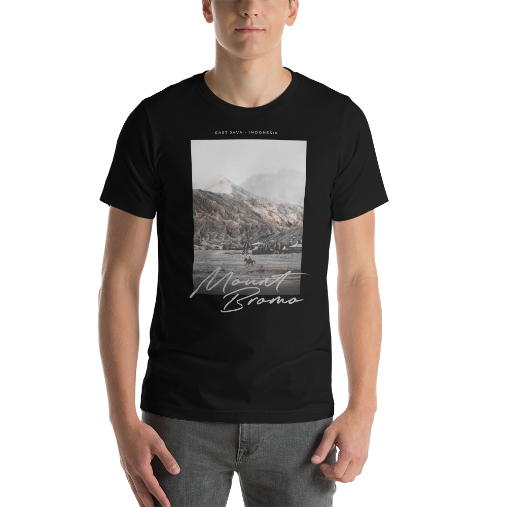 Black / XS Mount Bromo Unisex T-shirt by Design Express