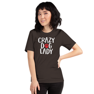 Brown / S Crazy Dog Lady (Dog lover) Funny Dark T-Shirt by Design Express