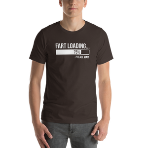 Brown / S Fart Loading (Funny) Dark Unisex T-Shirt by Design Express