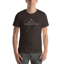 Brown / S Sensitive Content (Funny) Unisex Dark T-Shirt by Design Express