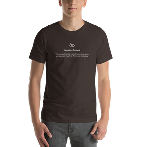 Brown / S Sensitive Content (Funny) Unisex Dark T-Shirt by Design Express