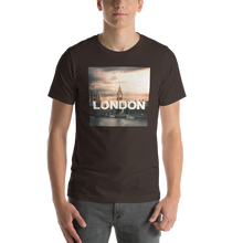 Brown / S London Square Unisex Black T-Shirt by Design Express