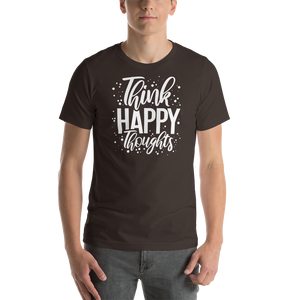 Brown / S Think Happy Thoughts Short-Sleeve Unisex T-Shirt by Design Express