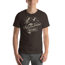 Brown / S The Adventure Begins Unisex T-Shirt by Design Express