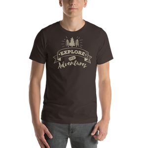 Brown / S Explore New Adventures Unisex T-Shirt by Design Express