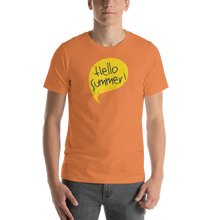 Burnt Orange / XS Hello Summer Yellow Unisex T-Shirt by Design Express