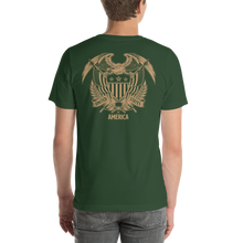 United States Of America Eagle Illustration Gold Reverse Backside Short-Sleeve Unisex T-Shirt by Design Express