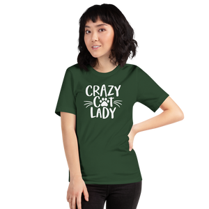 Forest / S Crazy Cat Lady (Cat lover) Funny Light T-Shirt by Design Express