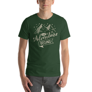 Forest / S The Adventure Begins Unisex T-Shirt by Design Express