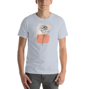 Light Blue / XS Soft Flower Line Short-Sleeve Unisex T-Shirt by Design Express