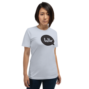 Light Blue / XS Hello Unisex T-Shirt by Design Express