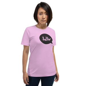 Lilac / S Hello Unisex T-Shirt by Design Express