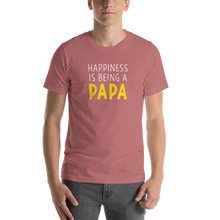 Mauve / S Happiness is being a Papa Funny T-Shirt by Design Express